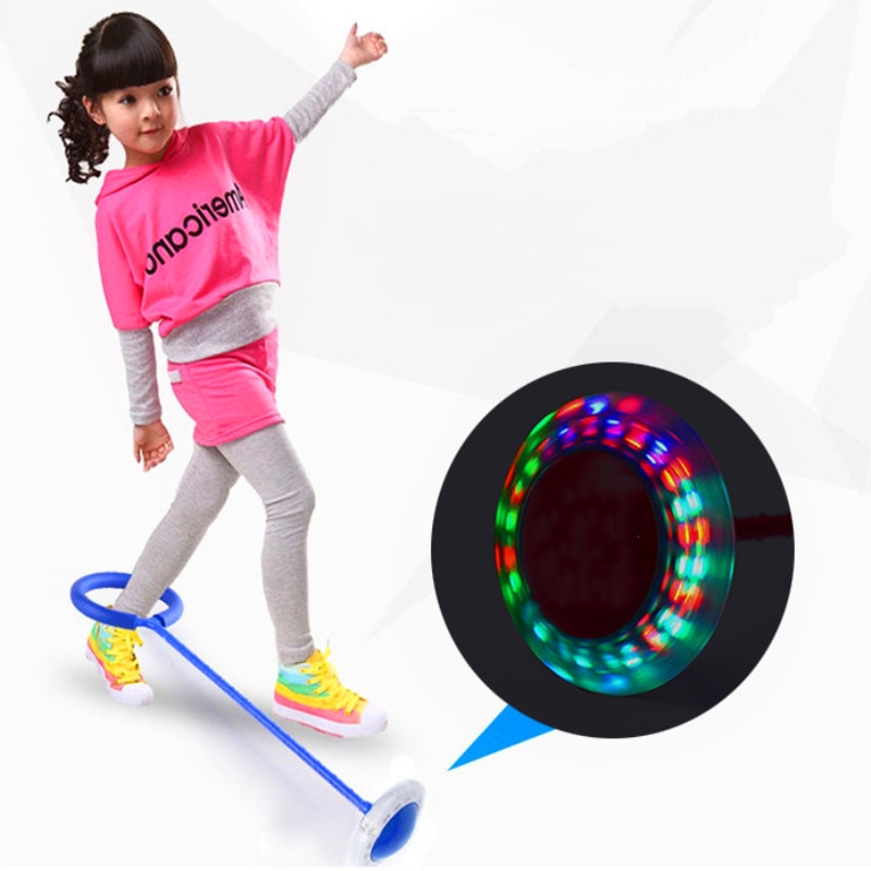 Flashing Bouncing Ball One Foot Skip Ball Jump Rope Sports Swing Ball Neuroskipping Rope For Children Fitness Entertainment Toys