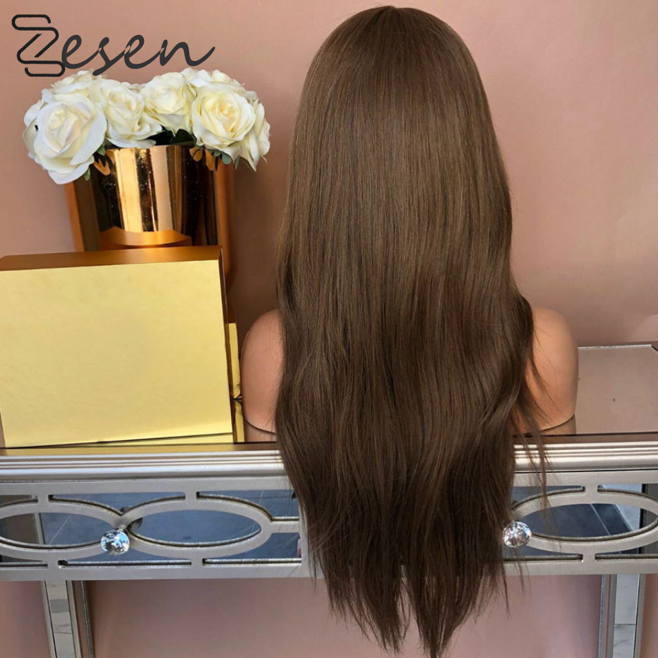 Body Wave Synthetic Lace Front Wig With Baby Hair Straight Middle Part Lace Wigs For Women High Temperature Fiber Daily Wear