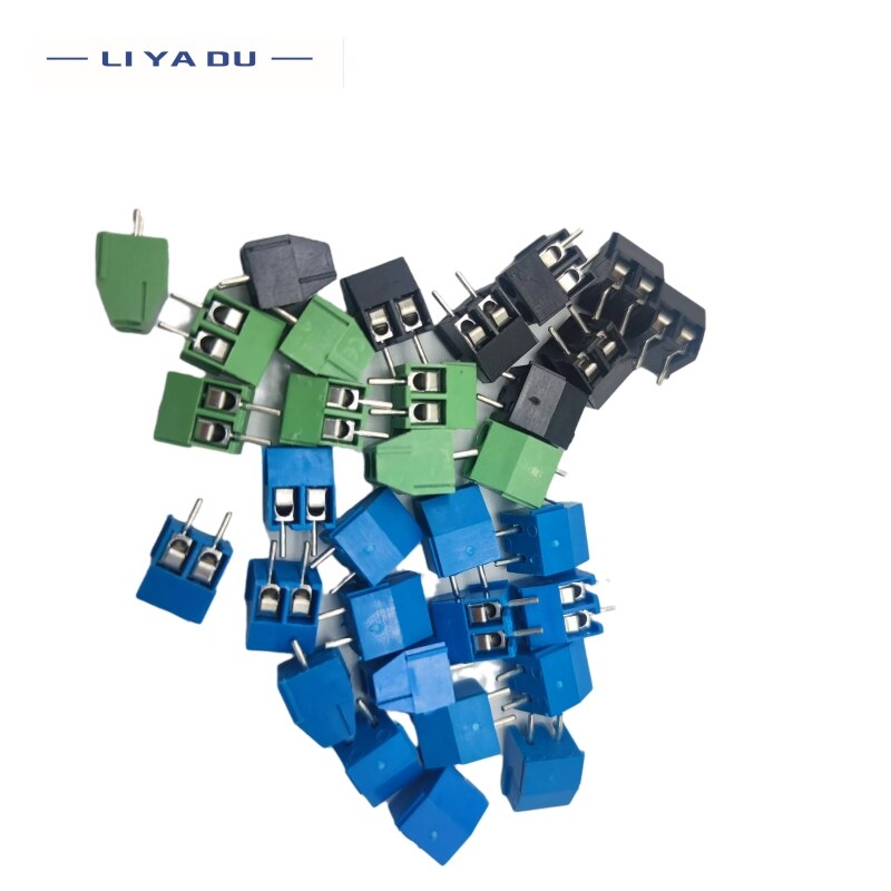 100 Borniers à Vis PCB - 2/3/4 Broches, Pas 5 Mm - Pour Câbles 14-22 AWG - Avec Tournevis - Bleu - Projets Arduino/DIY