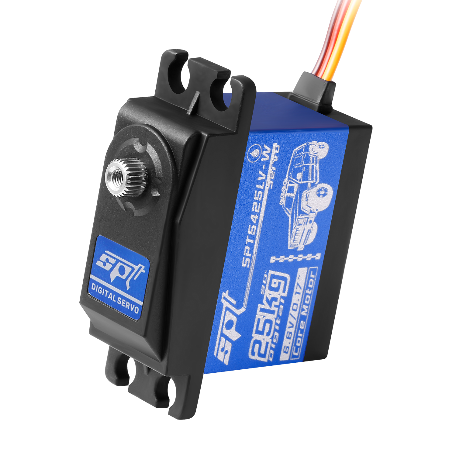 SPT 25KG 35KG Par grande 180 ° Servo Digital de engranaje de Metal, Motor impermeable, brazo 25T para coche trepador de control remoto SCX10 TRX4, pieza de Robot de deriva
