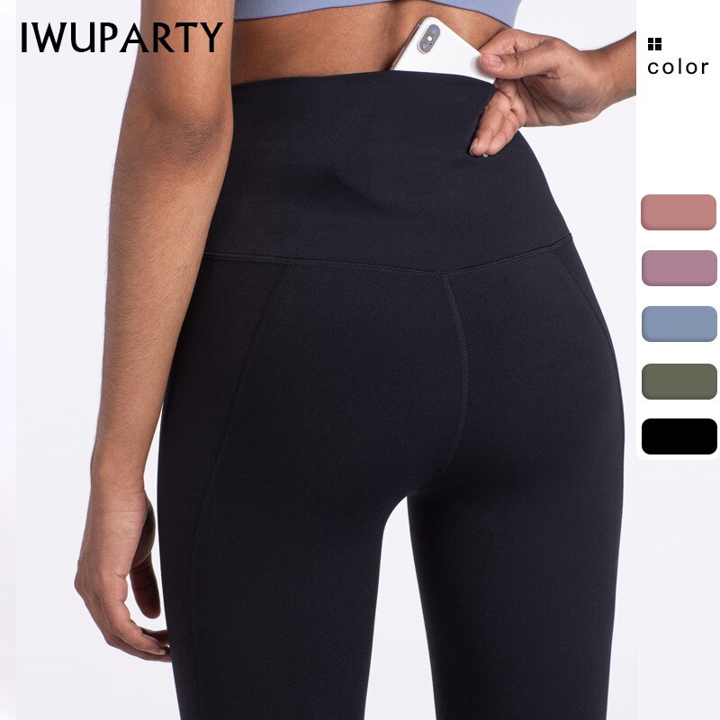 IWUPARTY High Waist Stretch Gym Leggings Solid Patchwork Sports Leggings Running Girls Slim Fitness Long Tights Yoga Pants Women