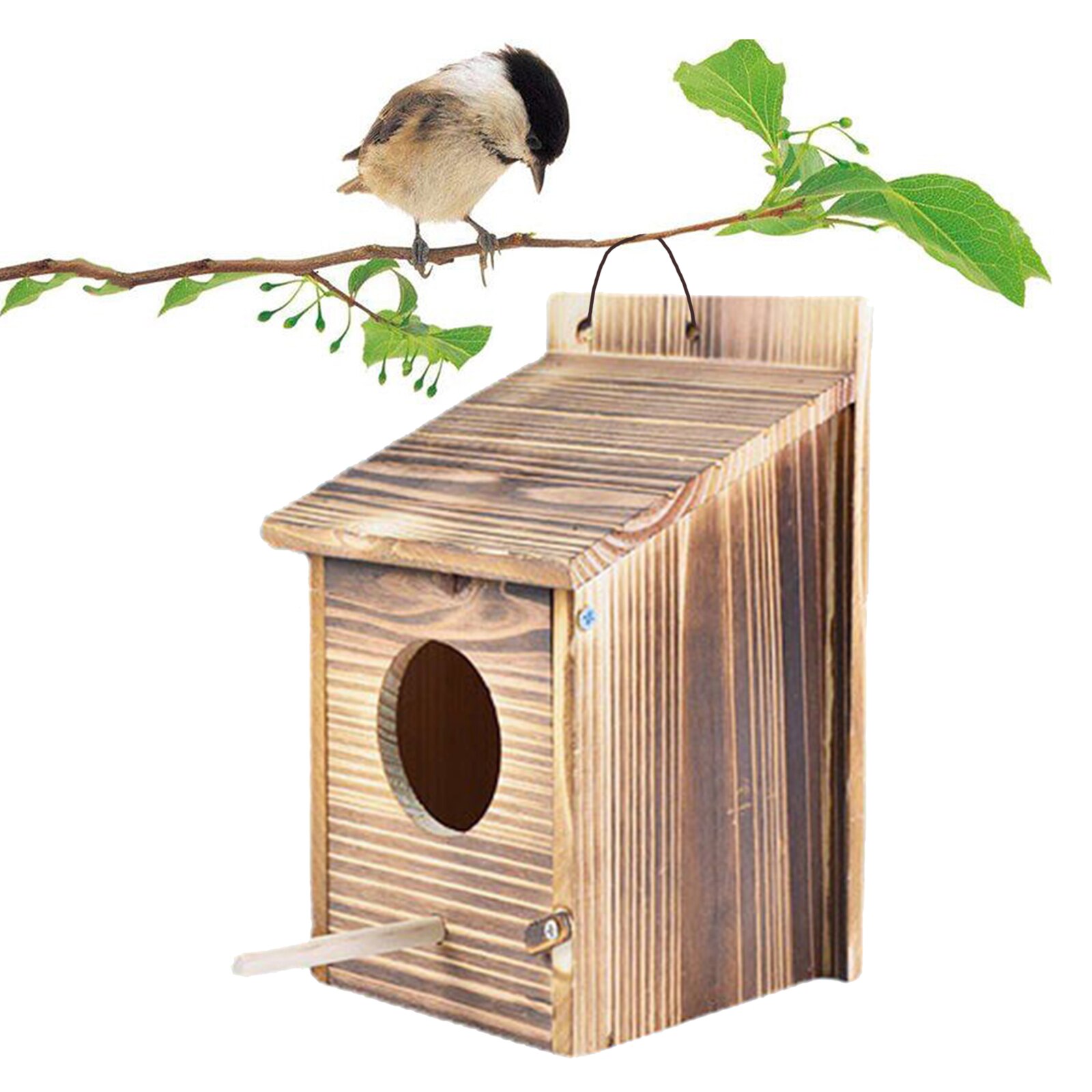 Wooden Wild Bird Nest Box Bird House for Small Birds Sparrows Blue Tit Great Tits Robin – Ready Assembled