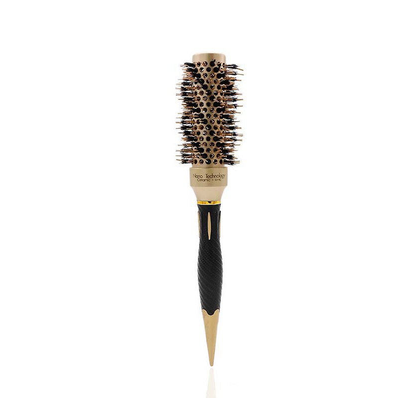 4 Sizes Handle Gold Hair Round Ceramic Brush Boar Bristle Hairdressing Thermal Brush For Hair Curling Aluminum Barrel Comb: B