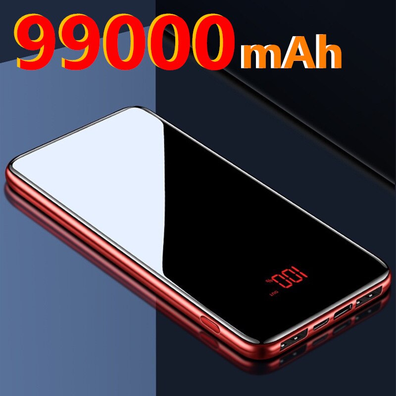 99000Mah Power Bank Grote Capaciteit Draagbare Oplader Digitale Display Poverbank Voor Xiaomi Mi Iphone