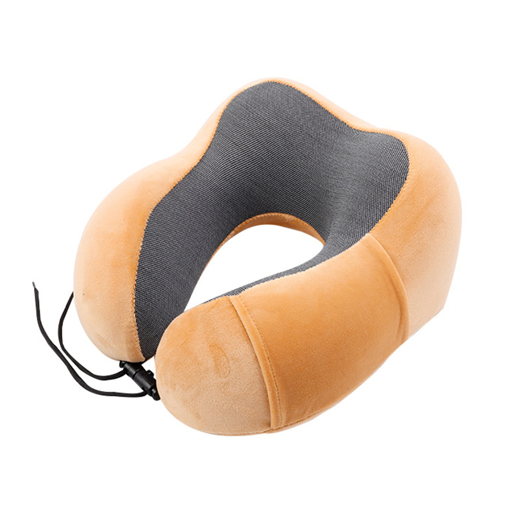Voyage U forme oreiller cou mémoire mousse oreiller coussin bureau sieste oreillers pour sommeil pour avion voiture vol tête menton Support: Apricot