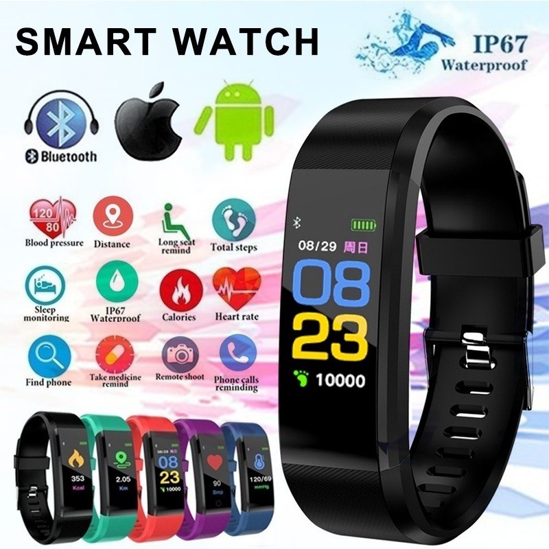 Étanche montre intelligente fréquence cardiaque pression artérielle bande intelligente Fitness Tracker Smartband Bluetooth montre hommes femmes montre intelligente