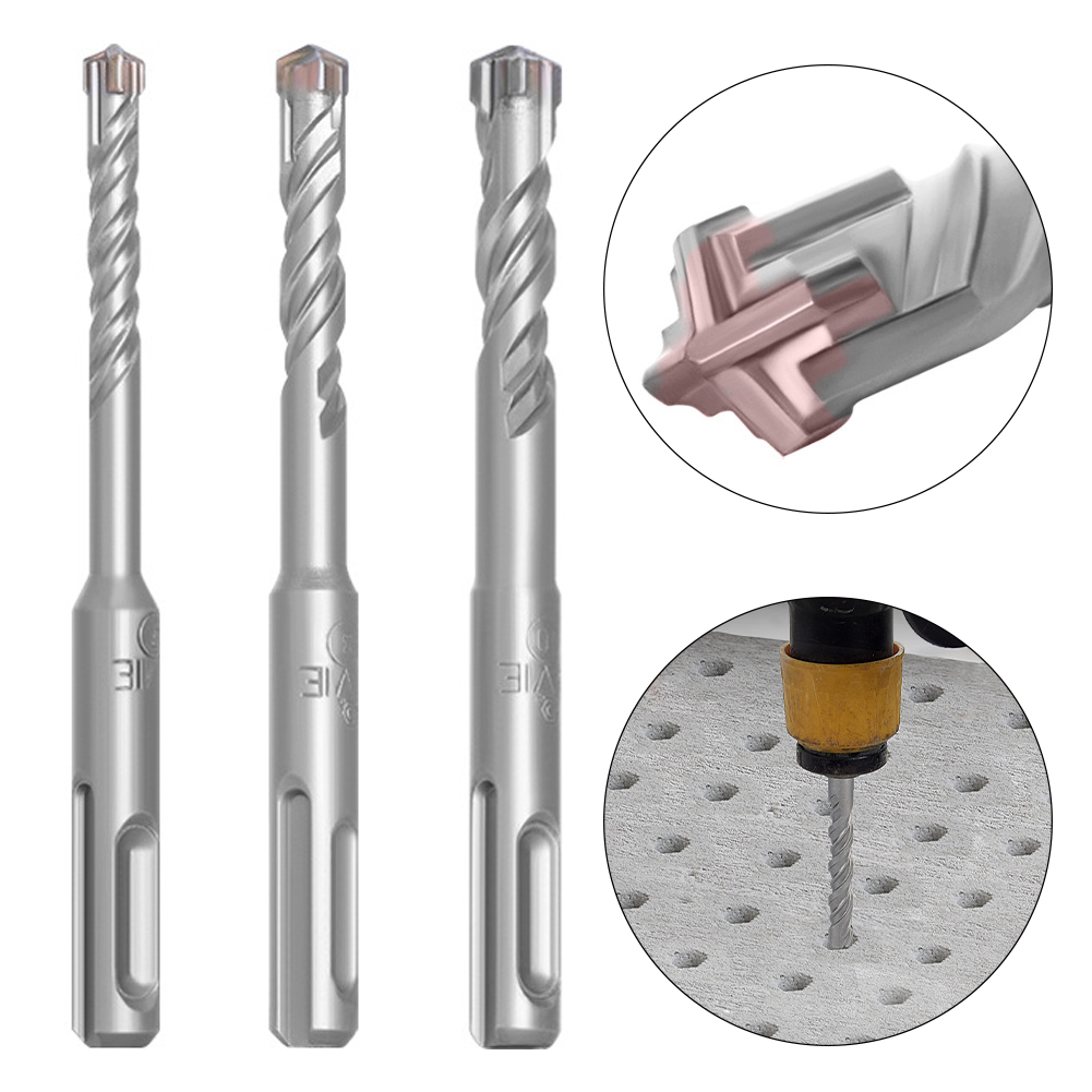 SDS Plus Drill Bit Concrete Cross Tips Bits 4 Cutters Ceramic Wall Brick Drilling Bits Electric Hammer Bits