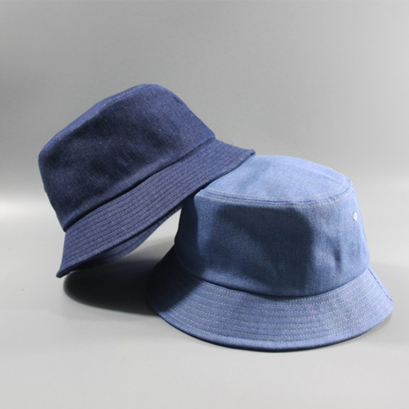 Stort hode mann stor størrelse bøttehatt menn og kvinner Brann sesonger ensfarget denim pluss størrelse fiskerhatter 57-60cm 62-65cm