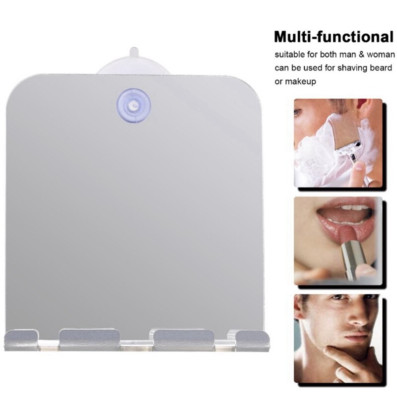 Muur Zuig Anti Fog Douche Spiegel Badkamer Fogless Douche Spiegel Wasruimte Reizen Voor Man Scheren Spiegel