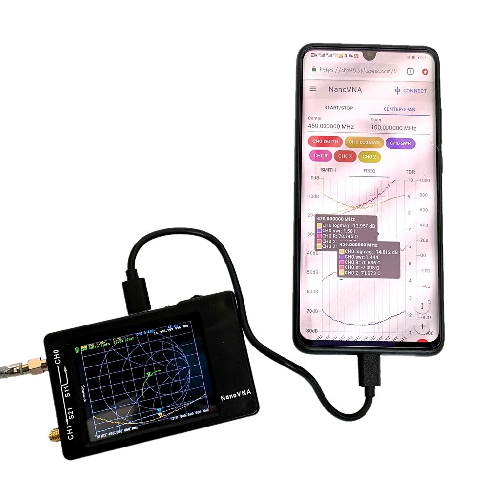 Nanovna-h vektor nettverksanalysator 50 khz ~ 1.5 ghz nano vna shortwave hf vhf uhf uv antenne analysator + batteri + lcd + plastikk
