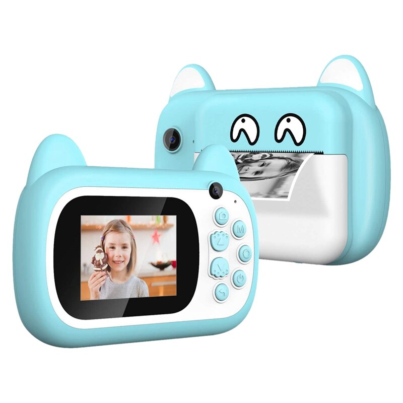 720P Instant Print Camera, Kids Digital Instant Camera Lanyard Video Camcorder, Camera for Boys and Girls: Blue