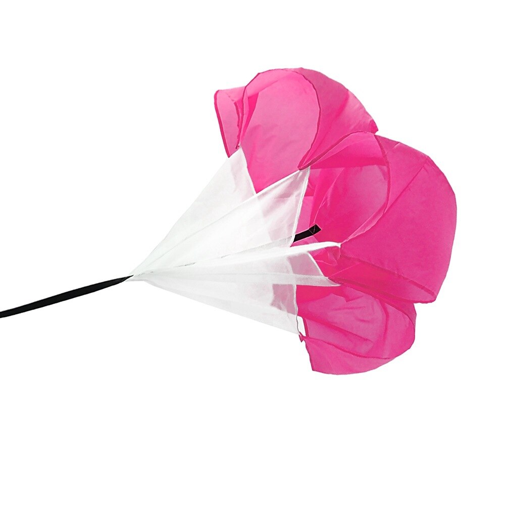 Hastighet träning löpning dra fallskärm fotboll träning träningsutrustning hastighet dra rännan rörelse löpmotstånd paraply: Rosa