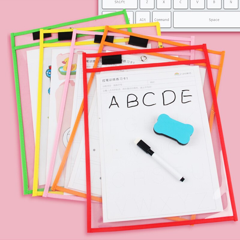 Erasable Dry Erase Board Write Delete File Dry Erase Pockets Drawing Teaching Practice Board Writing White Board markers For Kid