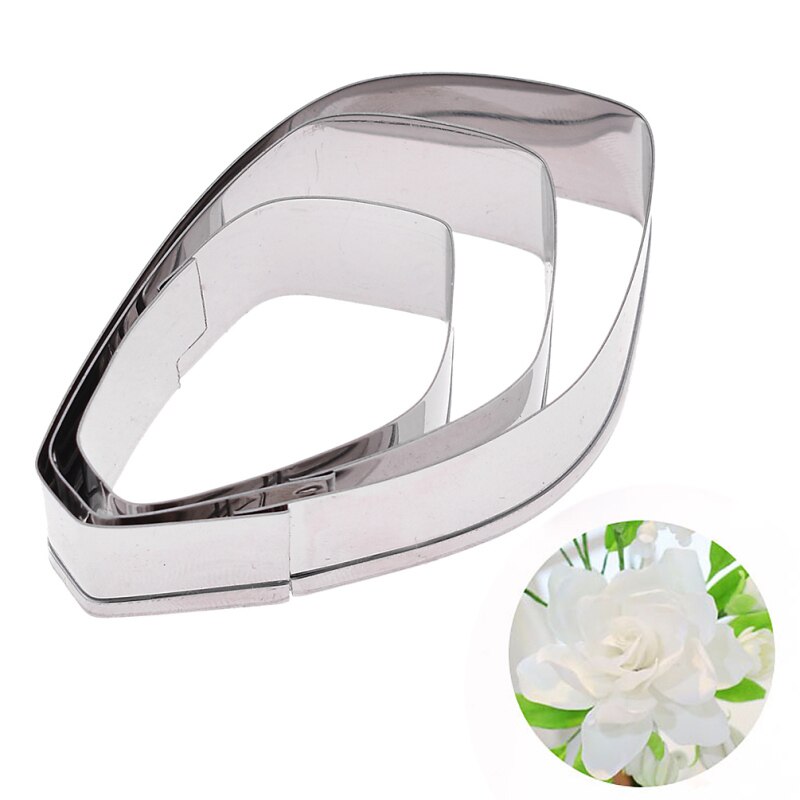 Stainless Steel 3PCS Flower Making Pattern Clay Cutting Mold Tools Gardenia Petal Shape Cutter Modeling