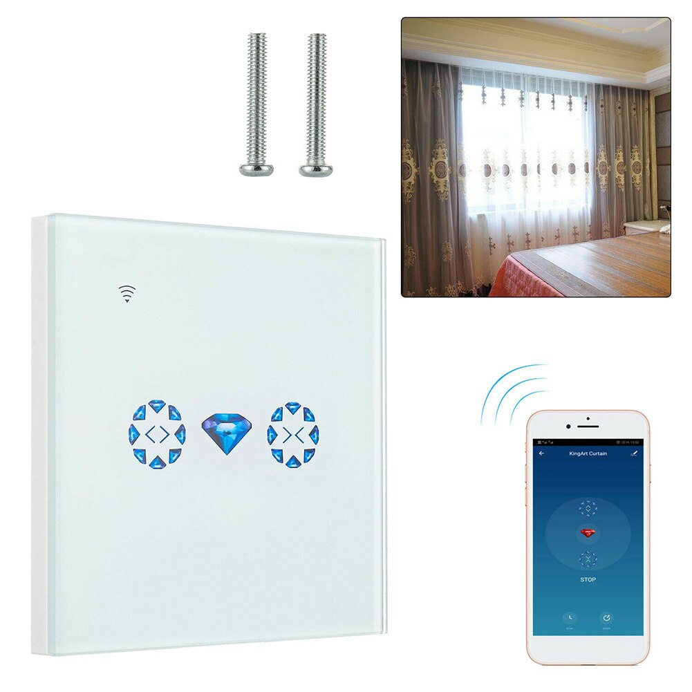 Téléphone portable, moteur de maison, porte, interrupteur de rideau intelligent, panneau wifi, application, outil, commande tactile électrique, volet roulant, bouton de store, chambre à coucher
