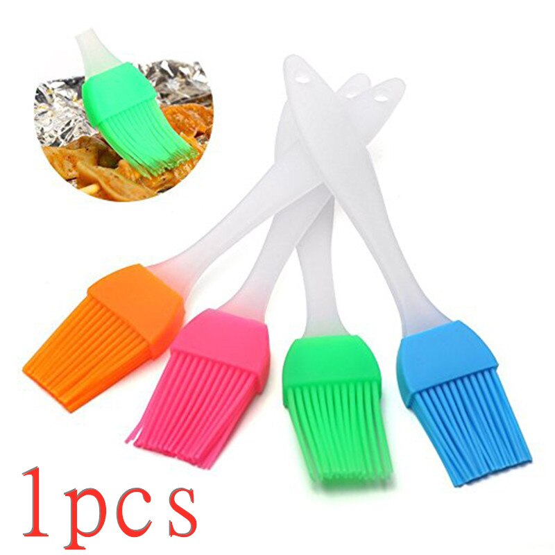 1 pièces Silicone pratique badigeonner brosse à pâtisserie brosses à huile pour gâteau pain beurre cuisine sécurité BBQ brosse poignée outils de cuisson: Default Title