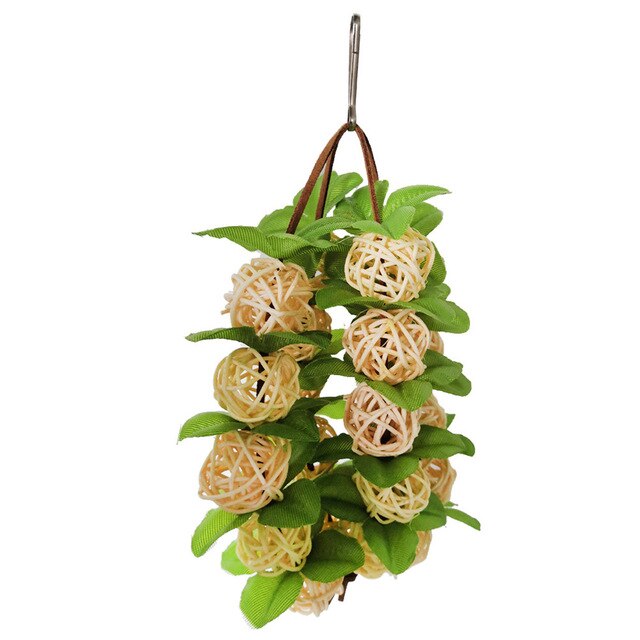 20cm Hanging Rattan Balls Toys Bird Interactive Bite Chew Toys For Parakeet Budgie Accessories Bird Playing Toys: 1
