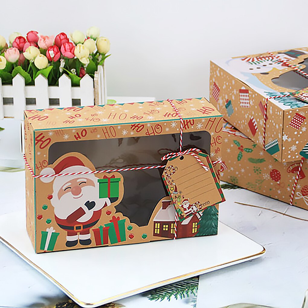 12Pcs/20 Stks/set Kerst Cookie Dozen Wedding Candy Box Bakkerij Europese Stijl Kraft Biscui Gebak Opslag pakket Case