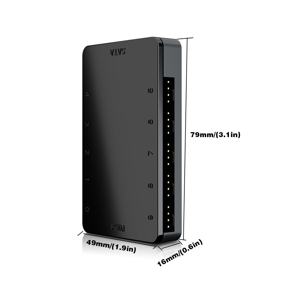 1 to 10 4 Pin SATA PWM CPU Cooling Fan Hub with Magnetic Absorption Practical Compact PWM Fan Cable Hub Splitter Adapter