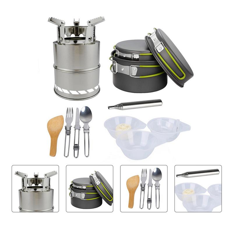 1 ensemble Portable Camping Pot ustensiles de cuisine ustensiles de cuisine durables Camping ustensiles de cuisine hôtel maison