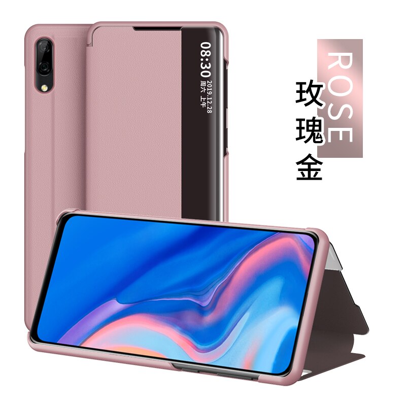 Anzeigen Smart Flip Fall Für Huawei P20 Lite P 20 P20Lite EML-L09 ANE-LX1 fundas Luxus original Magnetischen Halter Leder Telefon abdeckung: P20 Lite / Pink