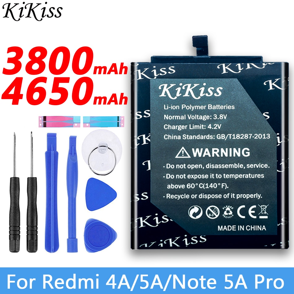 Gratis Tool Kikiss Batterij BN30 BN31 BN34 Voor Xiao Mi Rode Mi 4A/Rood Mi 5A/Rood Mi note 5A/Rood Mi Note 5A Pro Batterij Voor Xiao Mi 5X Mi 5X