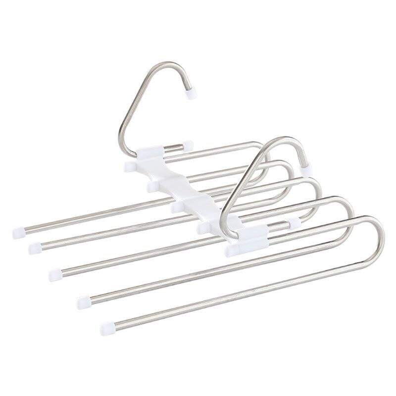 Multifunction Pants Hanger 5 Tier Stainless Steel Trousers Rack Clothes Storage 896A