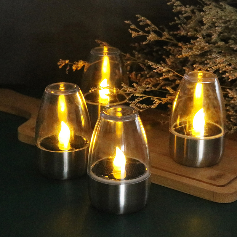 Velas solares LED, luz sin llama recargable para exteriores, velas solares impermeables, lámpara para decoración de jardín, de boda, luz nocturna