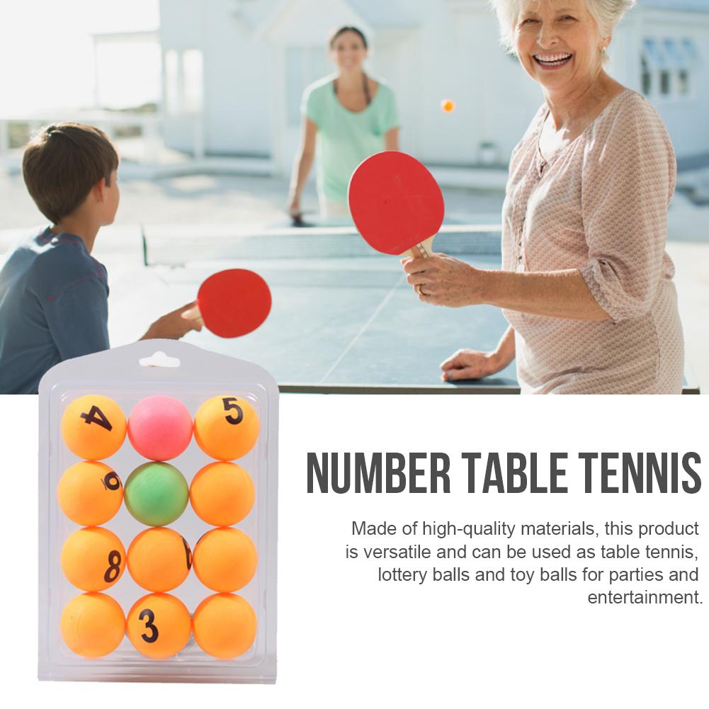 Pelota de Ping Pong con número de colores, entretenimiento, juegos de entrenamiento y publicidad, 40mm, 12 unids/paquete