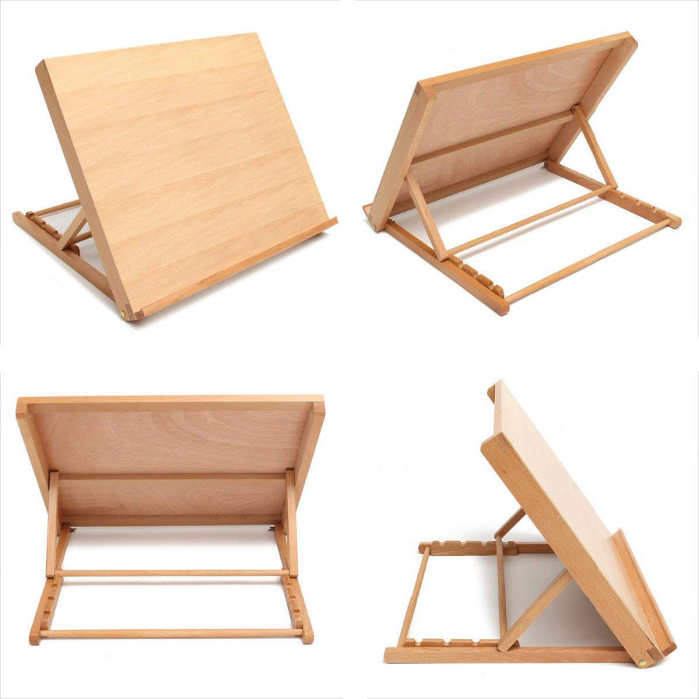 Wood Drawing Board Multifunctional A3 Desk Adjustable Sketching Easel Painting Stand Holder Art Supply For School Student Kids