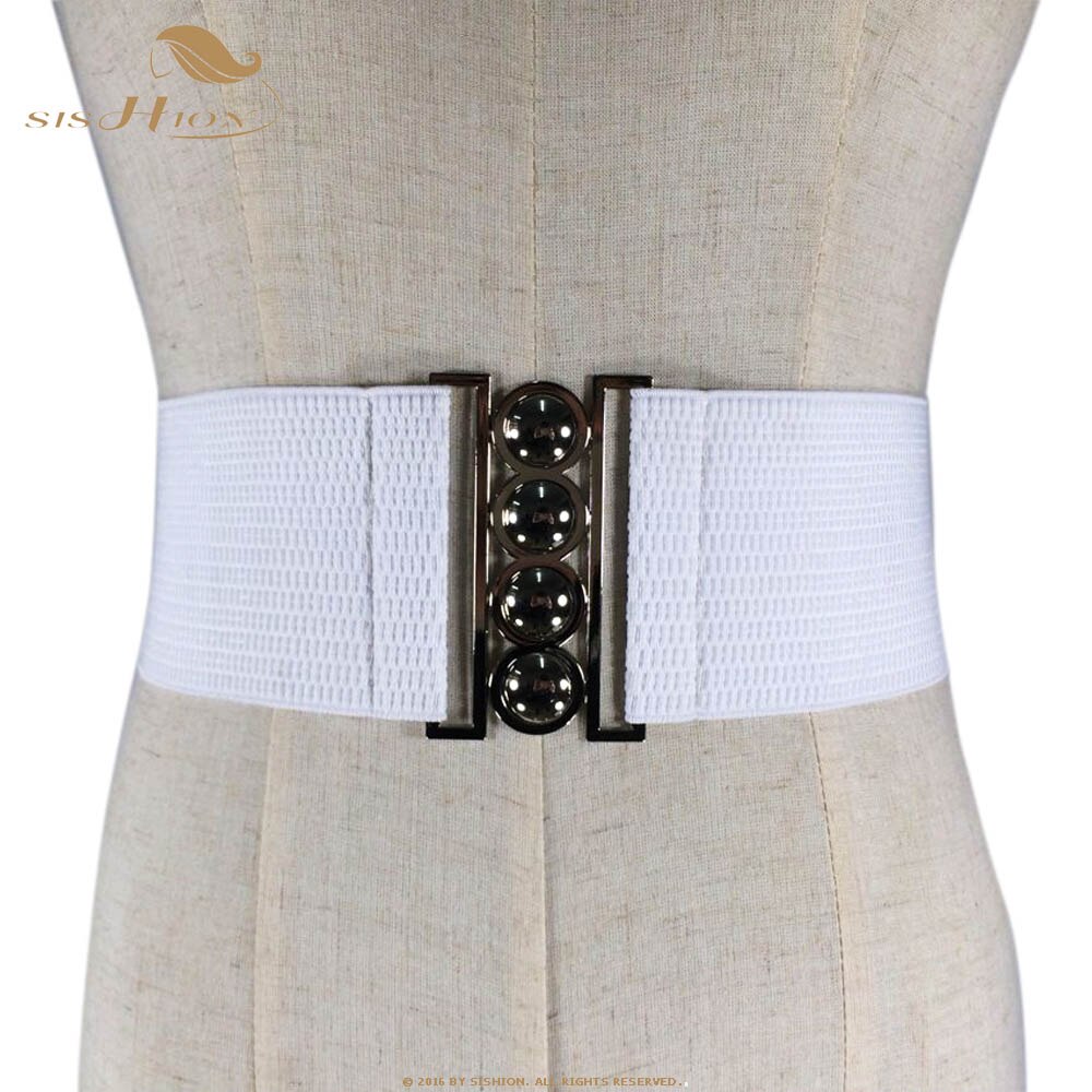 SISHION Mode Vrouwen Riem Elegante Wit Rood Zwart Brede Tailleband Corset Vintage Stretch Elastische Vrouwelijke Riem VB0004