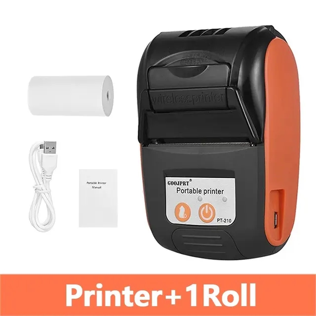 PT210 Portable 2 Inch Mini Thermal Receipt Printer Wireless Bluetooth Pocket 58mm Bill Printer For Mobile Android IOS Windows: green
