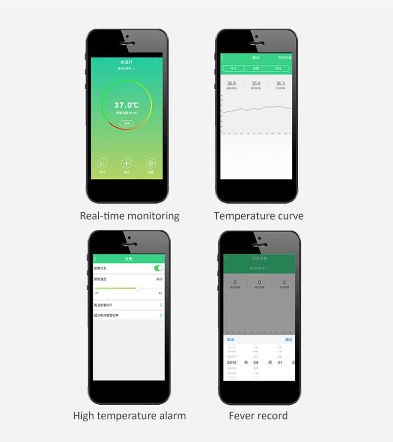 Digital Fever Thermometer Smart Thermometer Bluetooth Children Children's Thermometer 4.3 Inch LCD Display For Baby Health