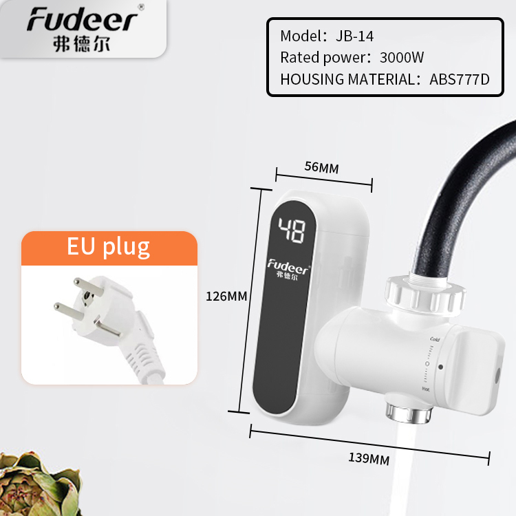 Fudeer Electric Water Heater Kitchen Faucet Conector Instant Water Tap Adapter 220V Water Heater Bathroom Accessories: WHITE