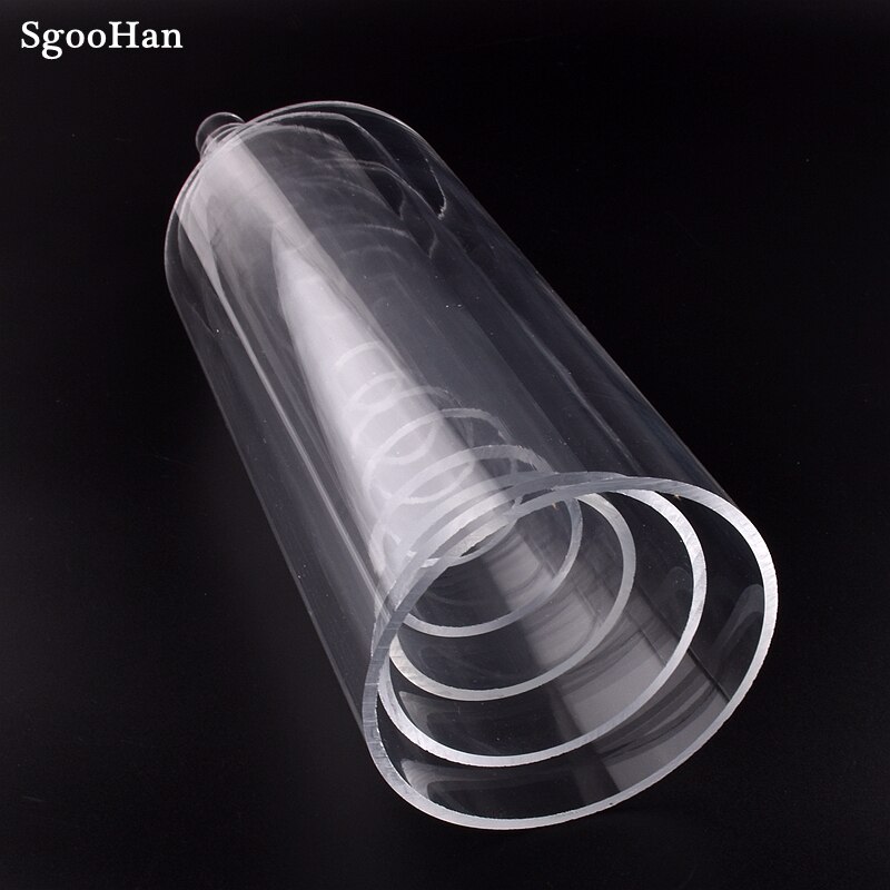 Diámetro exterior 16 ~ 75mm Tubo acrílico transparente acuario pecera plexiglás tubería de suministro de agua accesorios de riego de jardín 32cm de largo