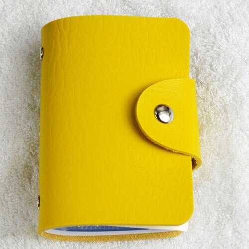 Mode PU Leer Functie 24 Bits Card Case Visitekaarthouder Mannen Vrouwen Credit Paspoort Card Bag ID Passport Card portemonnee: CH001 yellow