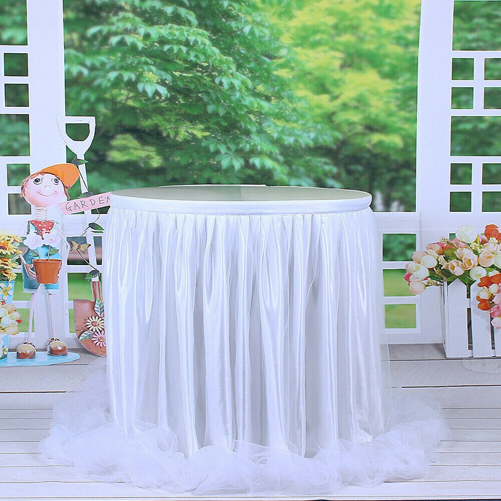 183 x 78 cm tyl tutu bord nederdel tyl bordservice til bryllup dekoration baby shower fest bryllup bord fodpaneler hjem tekstil