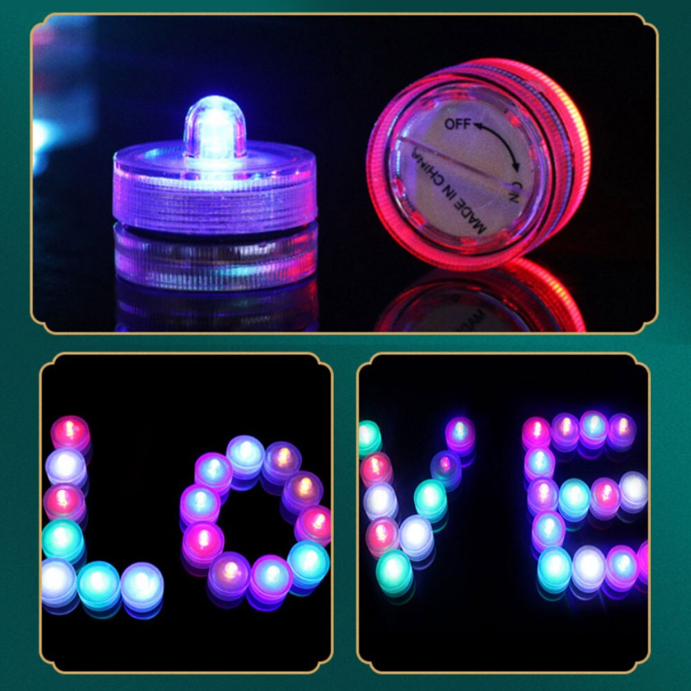 12 Teil/los Wasserdichte LED Teelicht Simulation Kerze Hochzeit Tauch Unterwasser Kerze Lichter Für Weihnachten Hochzeit Party Deko