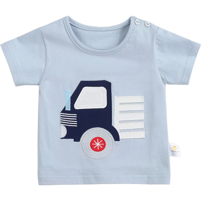 Ciciibear Baby Zomer Korte Mouwen Katoenen Shirt Jongen Dragen Ronde Hals T-shirt Jongens Meisjes Auto Afdrukken Singlet