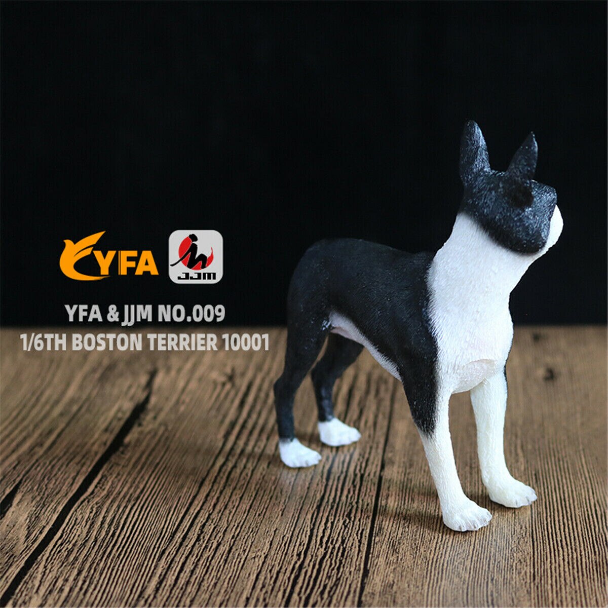 JJM-figura para mascotas de perros Boston terrier, juguete para de PVC, juguete para educativo para niños, escala 1/6