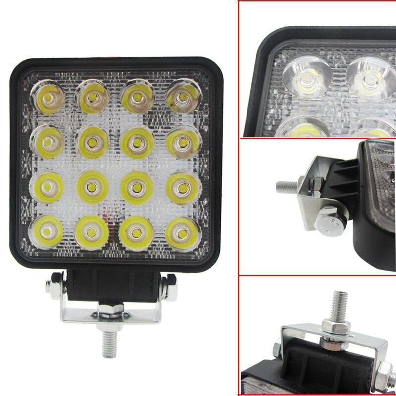 48w 6000k led-pistevalot neliömäiset työvalot lamppu traktorin maastoauto 4wd 12v 24v