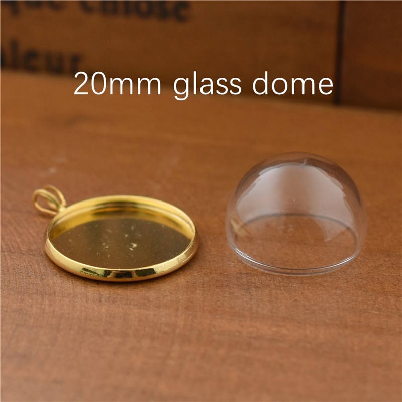 Ensemble d'accessoires de bijoux en verre creux avec base de réglage, bouteille de globe en verre orbe, pendentif de bague, accessoires de bricolage faits à la main, breton, 6 pièces: Plaqué Rhodium