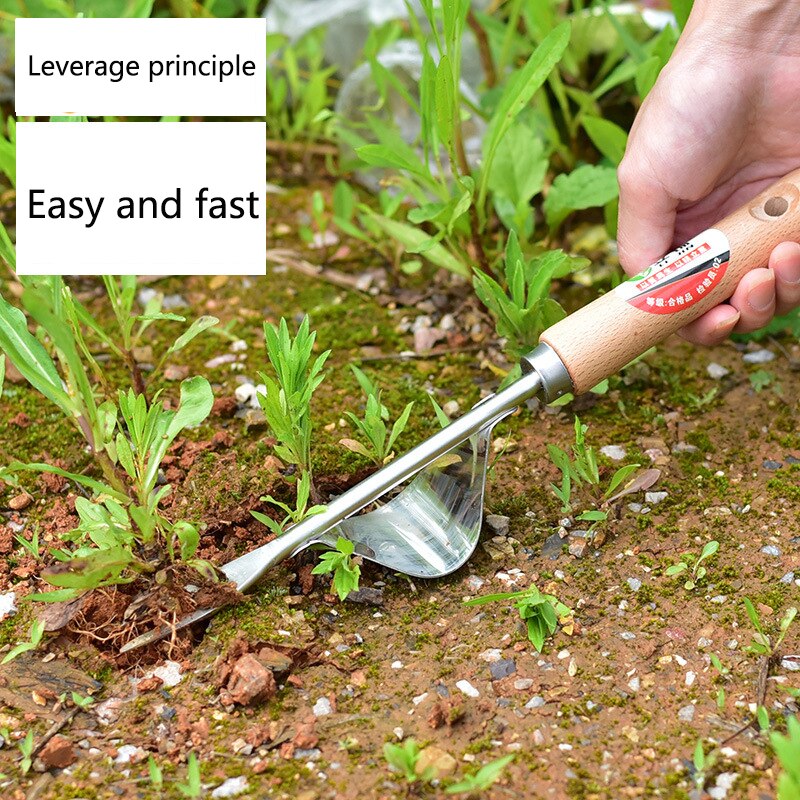 1pc Manual Weeder Fork Metal Hand Garden Wood Handle Digging Puller Weeding Tool Garden Transplanting Digging Tools