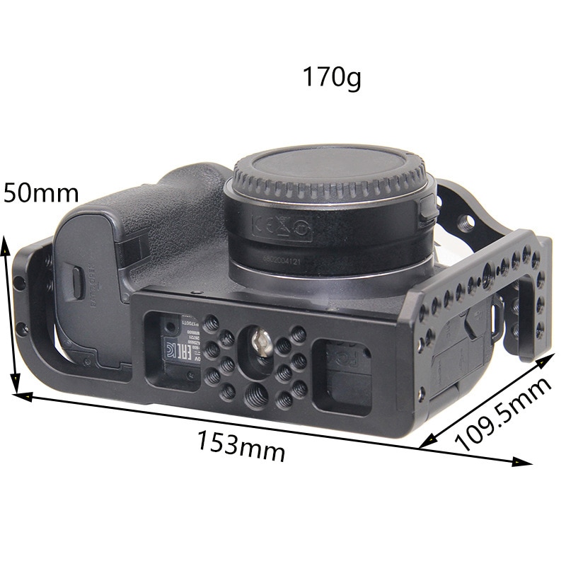 Kamera bur til canon eos r med kolde sko monteret trådhuller til magisk arm mikrofon fastgør