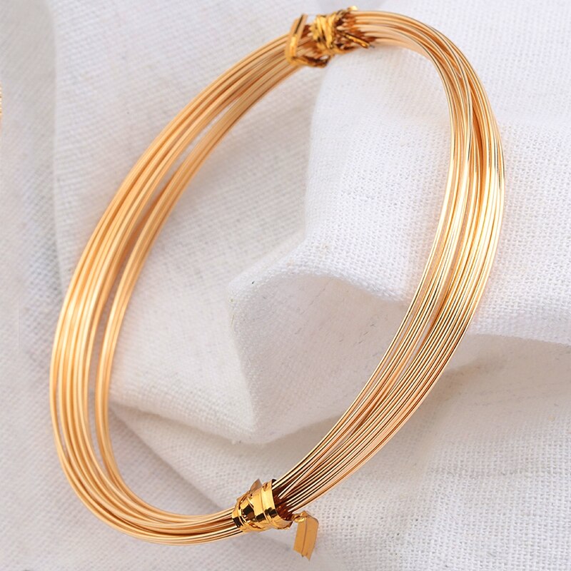 En meter 0.25/0.41/0.64/0.8mm halvt hårdt guldfyldt beading wire metaltråd 14k guld wire til guld smykker gør øreringe diy