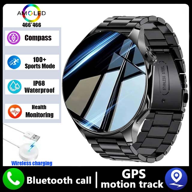 Dla OPPO zegarek DT zegarek X mężczyźni sprytny zegarek GPS trajektoria kompas 1.43 "AMOLED 466*466 HD ekran Bluetooth połączenie Człowiek Smartwatch: Różowy