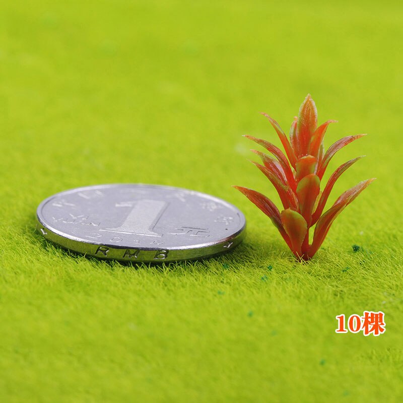 50 stücke Gras Blume Modell Miniatur Modell Strauch Künstliche Kunststoff Modell Gräser Garten Zubehör: Rot