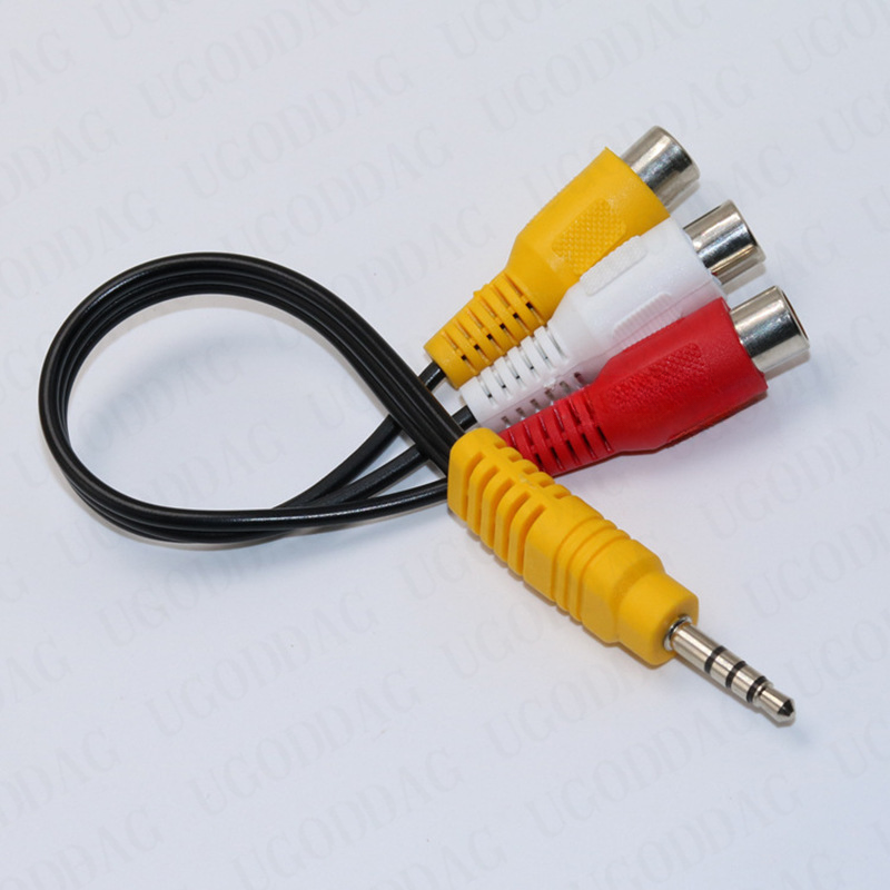 3,5 mm jack naar 3 RCA mannelijke audio video AV-kabel AUX stereosnoer 3 RCA standaard converterdraad voor luidspreker TV Box CD DVD-speler
