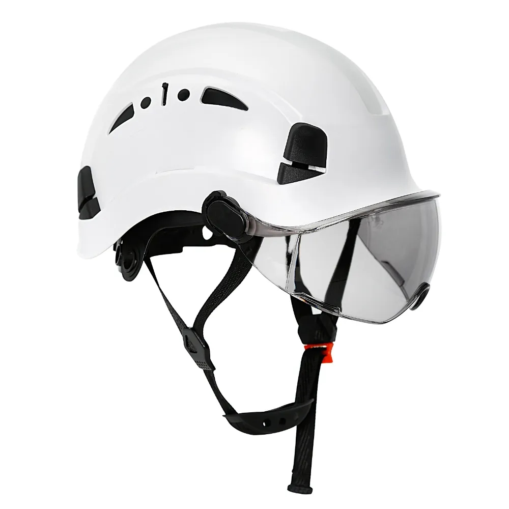 Construction Safety Helmet With Goggles Visor ABS Hard Hat Light ANSI Industrial Work Head Protection Rescue CR08