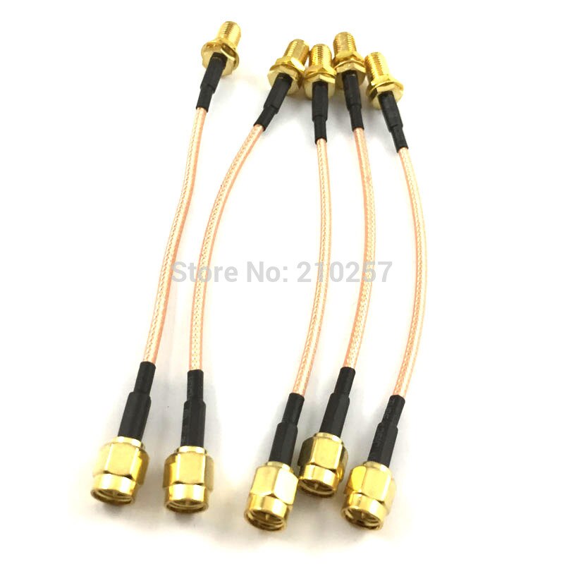 10cm WiFi Wireless Router Antenna Extension Cable RF feeder SMA male to RP SMA Female RG316 Double Shield Silver